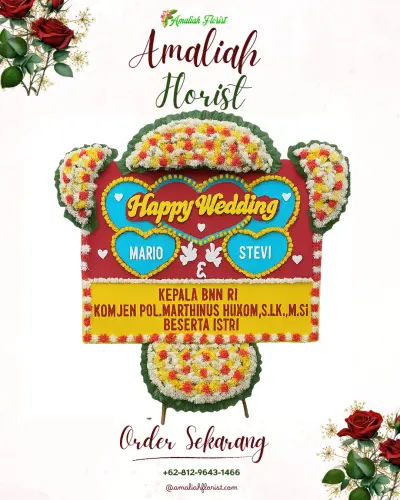 Karangan Papan Bunga Pernikahan di Hutumury